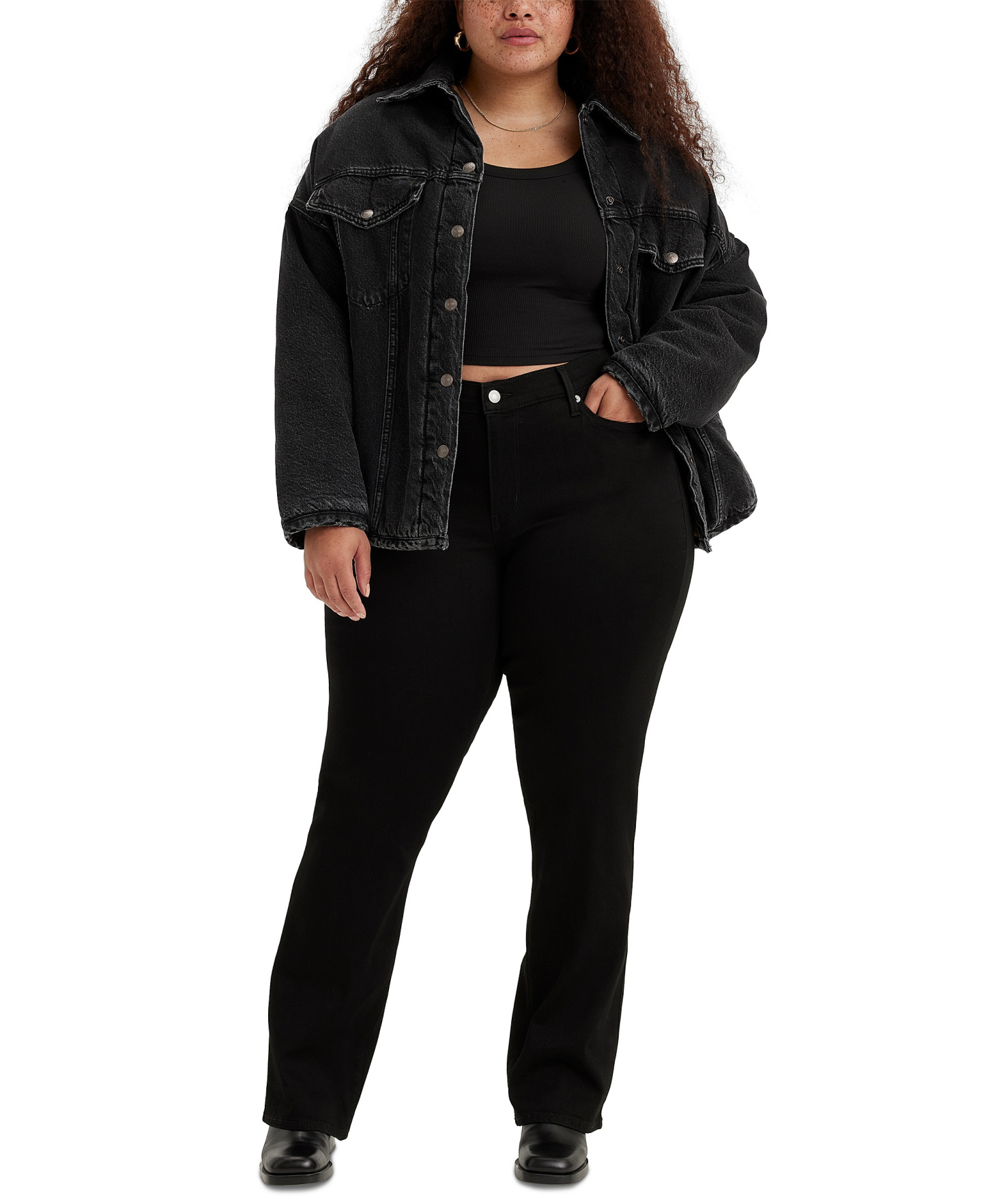 Levi's Trendy Plus Size 415 Classic Bootcut Jeans - Soft Black