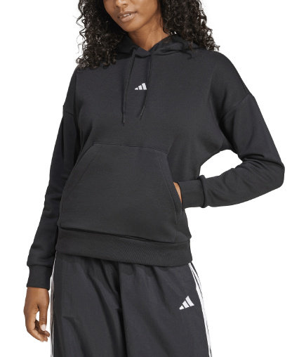 adidas Women's Essentials Long-Sleeve Logo Hoodie - Black/White