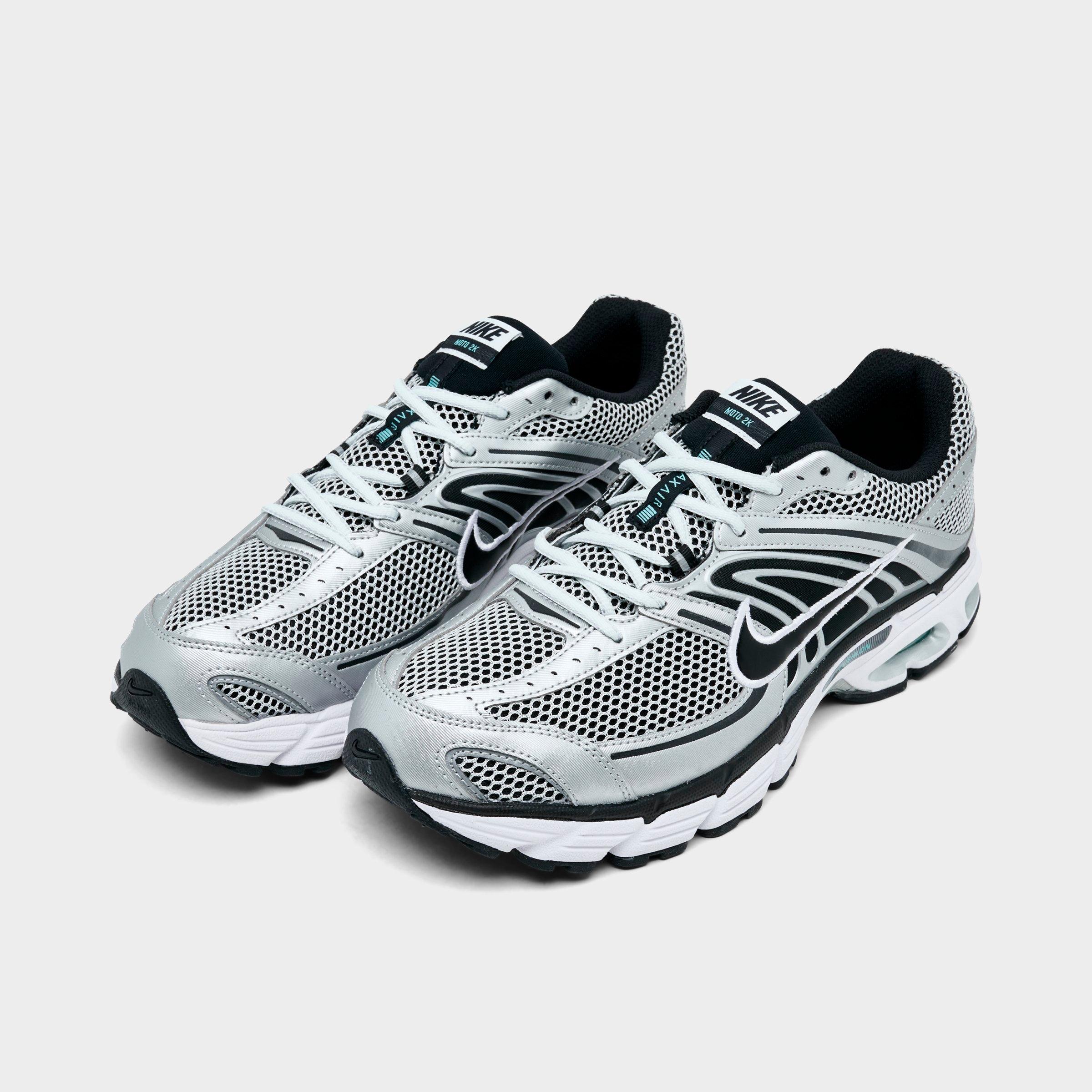 Men's Nithtke Air Max Moto 2K Casual Shoes - Off White/Metallic Silver/Hyper Turquoise/Black - Both shoes facing left