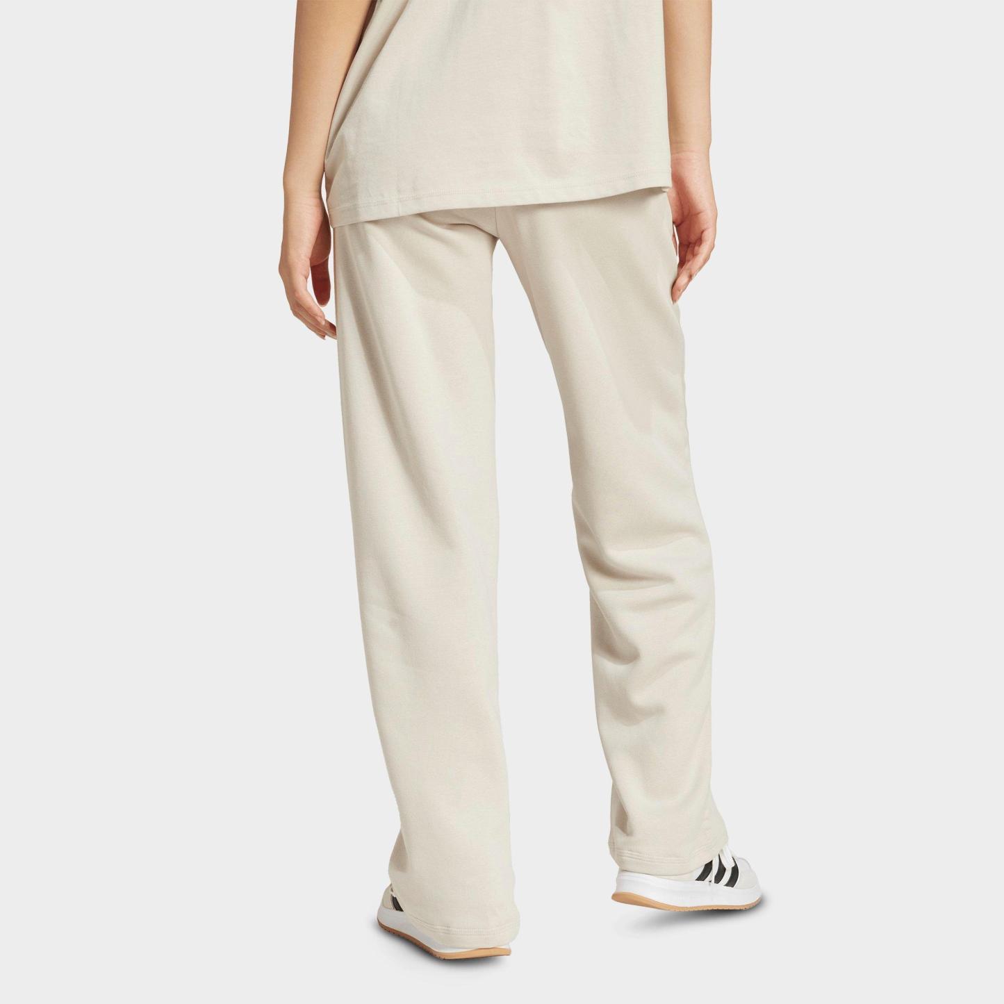 Women's adidas Sportswear Essentials Small Logo Feel Cozy Open-Hem Pants - Biege/White