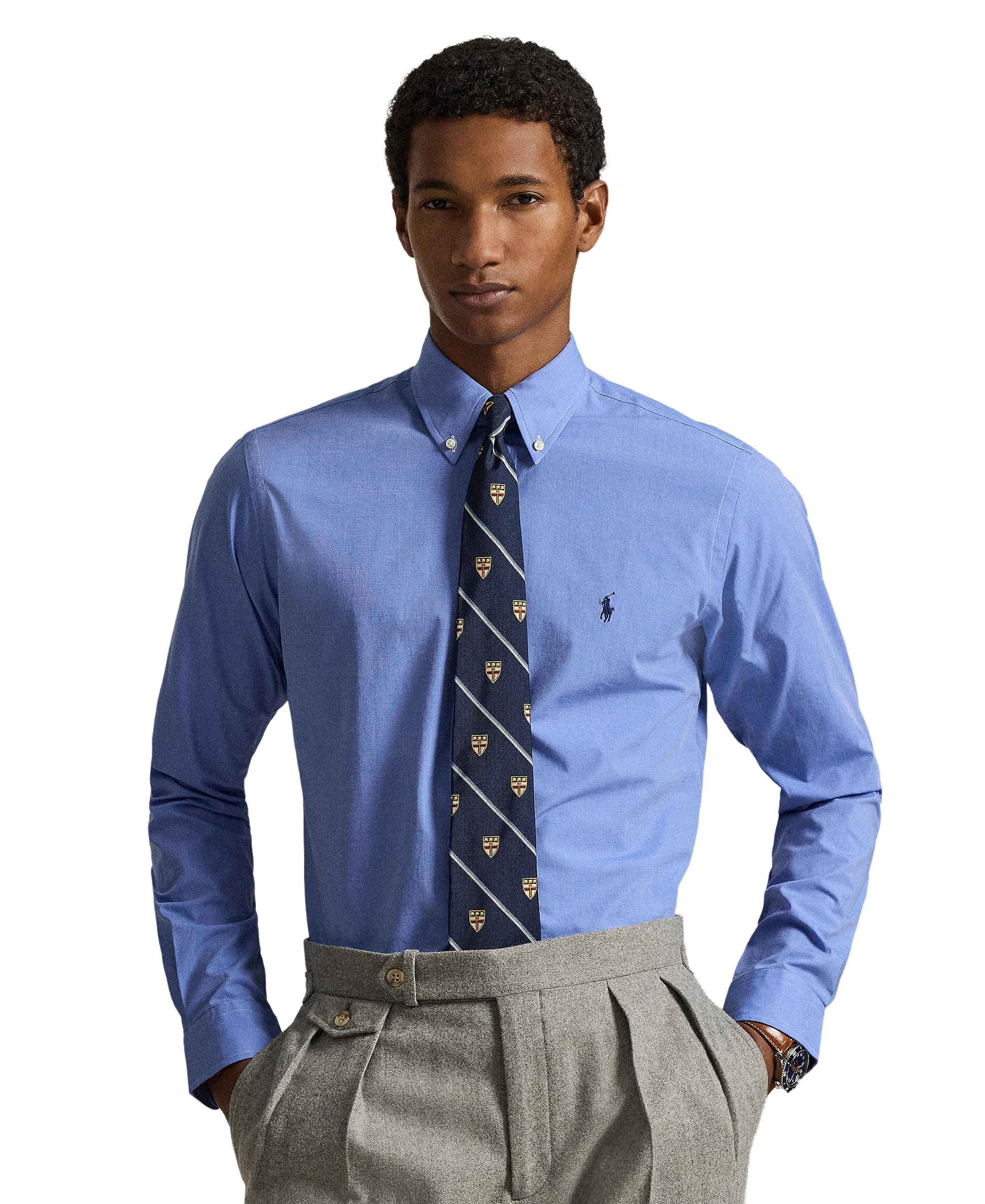 Polo Ralph Lauren Men's Stretch Poplin Shirt - Blue