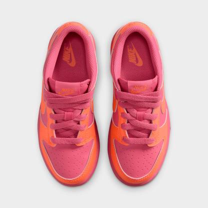 Little Kids' Nithtke Dunk Low Casual Shoes - Part 1 - Peony/Orange Frost/Orange Frost - Back view