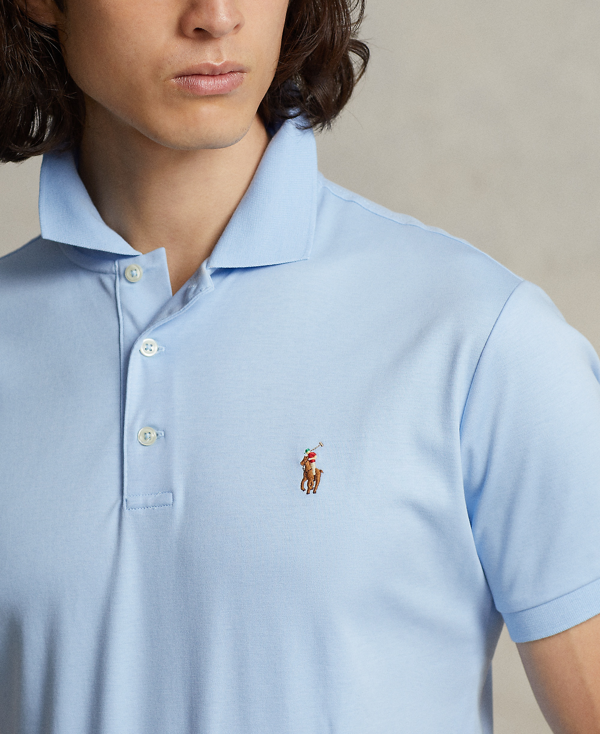 Polo Ralph Lauren Men’s Slim-Fit Soft Cotton Polo Shirt - Office Blue