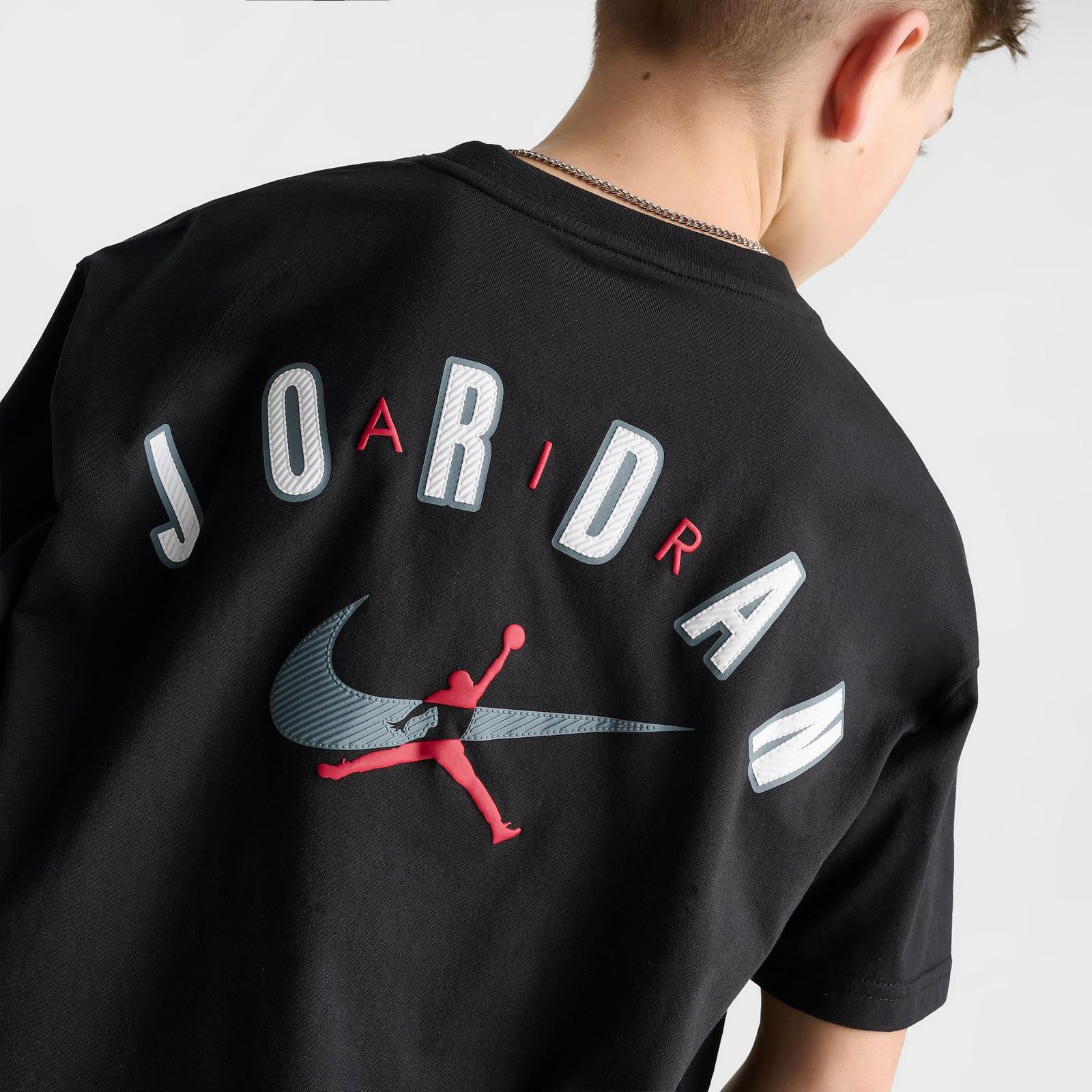 Big Kids' Jordan Brooklyn Swoosh Logo T-Shirt - Black - view 6