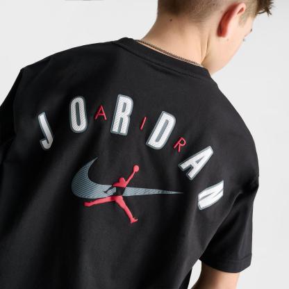 Big Kids' Jordan Brooklyn Swoosh Logo T-Shirt - Black - view 6