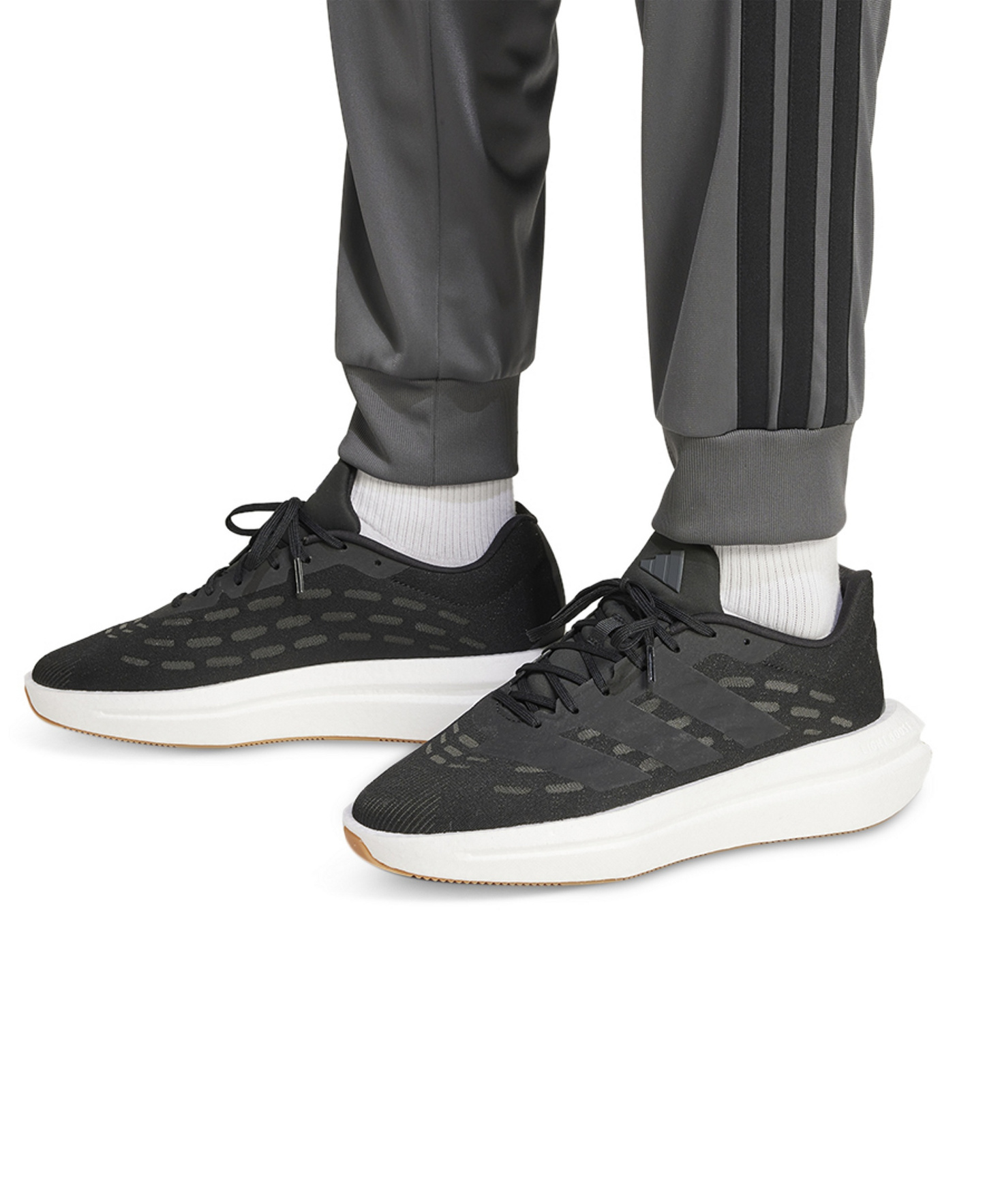 adidas Men's 3-Stripes Tricot Regular Tapered Track Pants - Gresix/bla