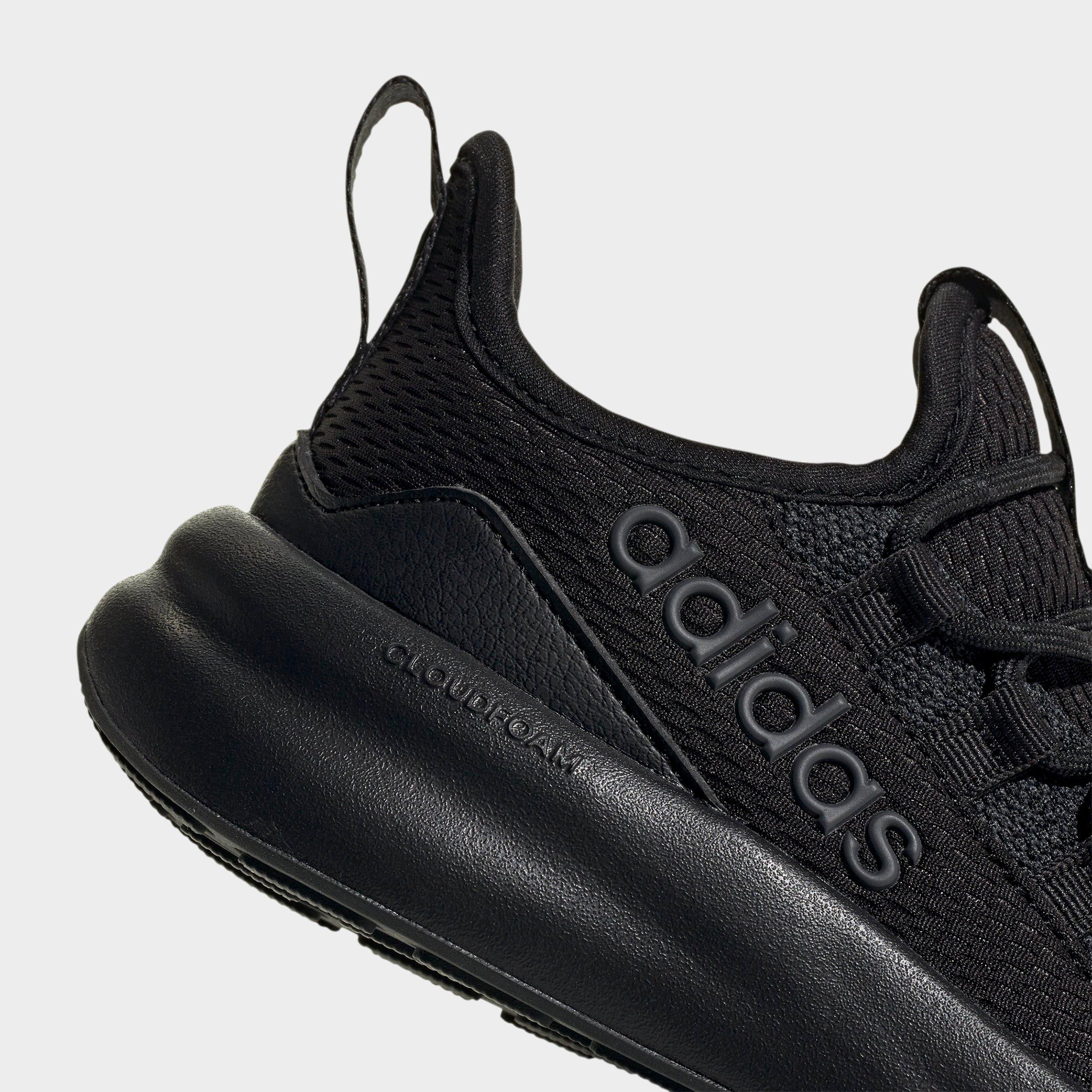 Girls' Little Kids' and Big Kids' adidas Lite Racer Adapt 8.0 Stretch Lace Casual Shoes - Part 1 - Core Black/Core Black/Carbon - Detail shot