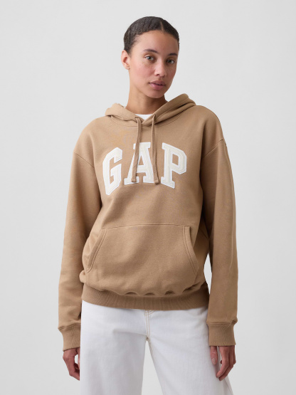 Relaxed Gap Logo Hoodie - Camel hair brown
