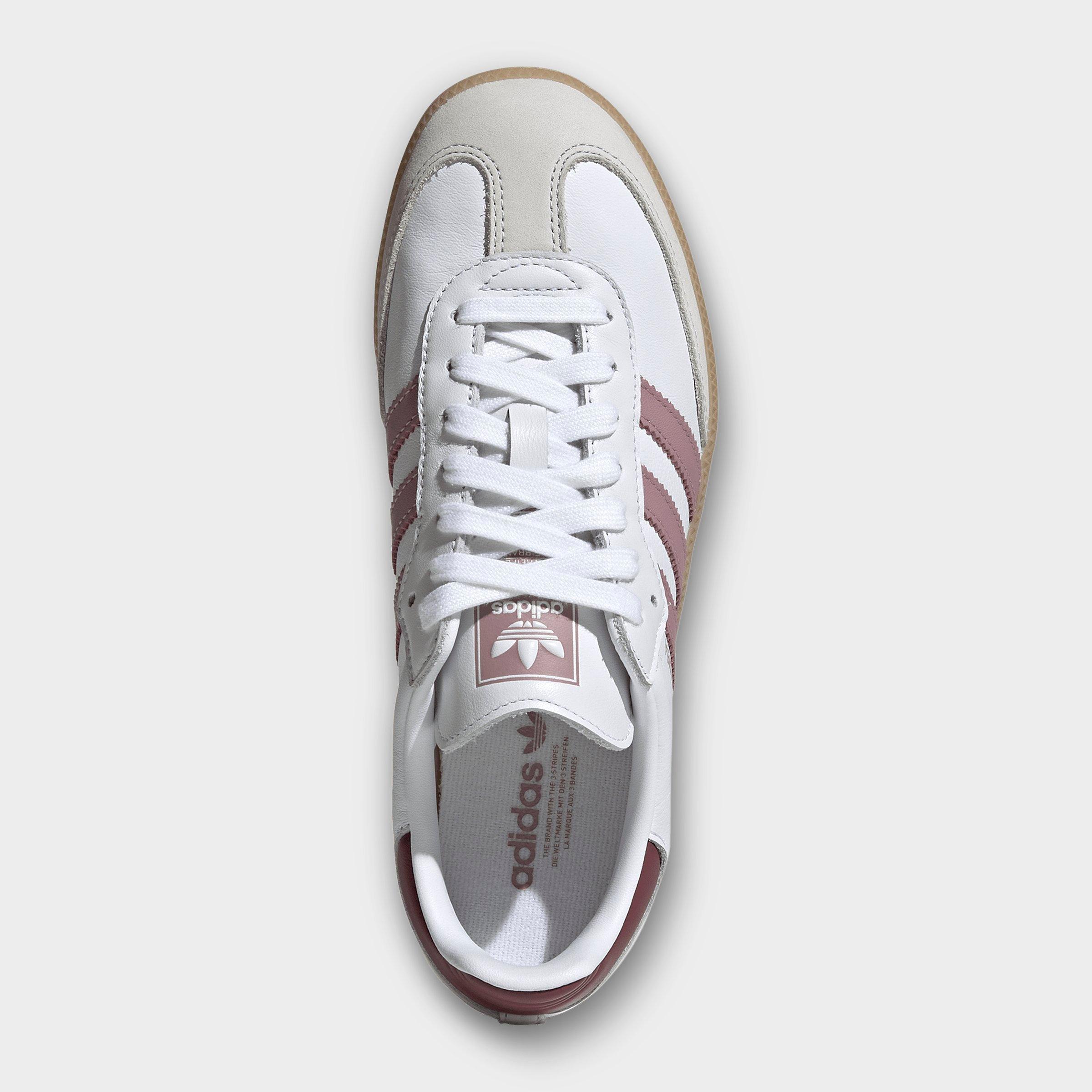 Women's adidas Originals Samba OG Casual Shoes - Part 1 - Cloud White/Magic Mauve/Burgundy - Top view