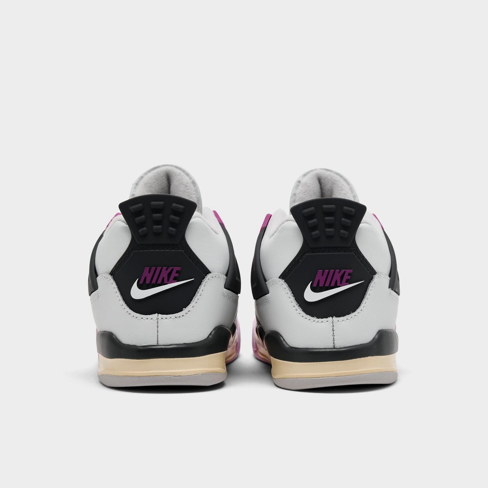 Kids' Toddler Air Jordan Retro 4 Basketball Shoes - Off White/Anthracite/Fire Pink - view 4