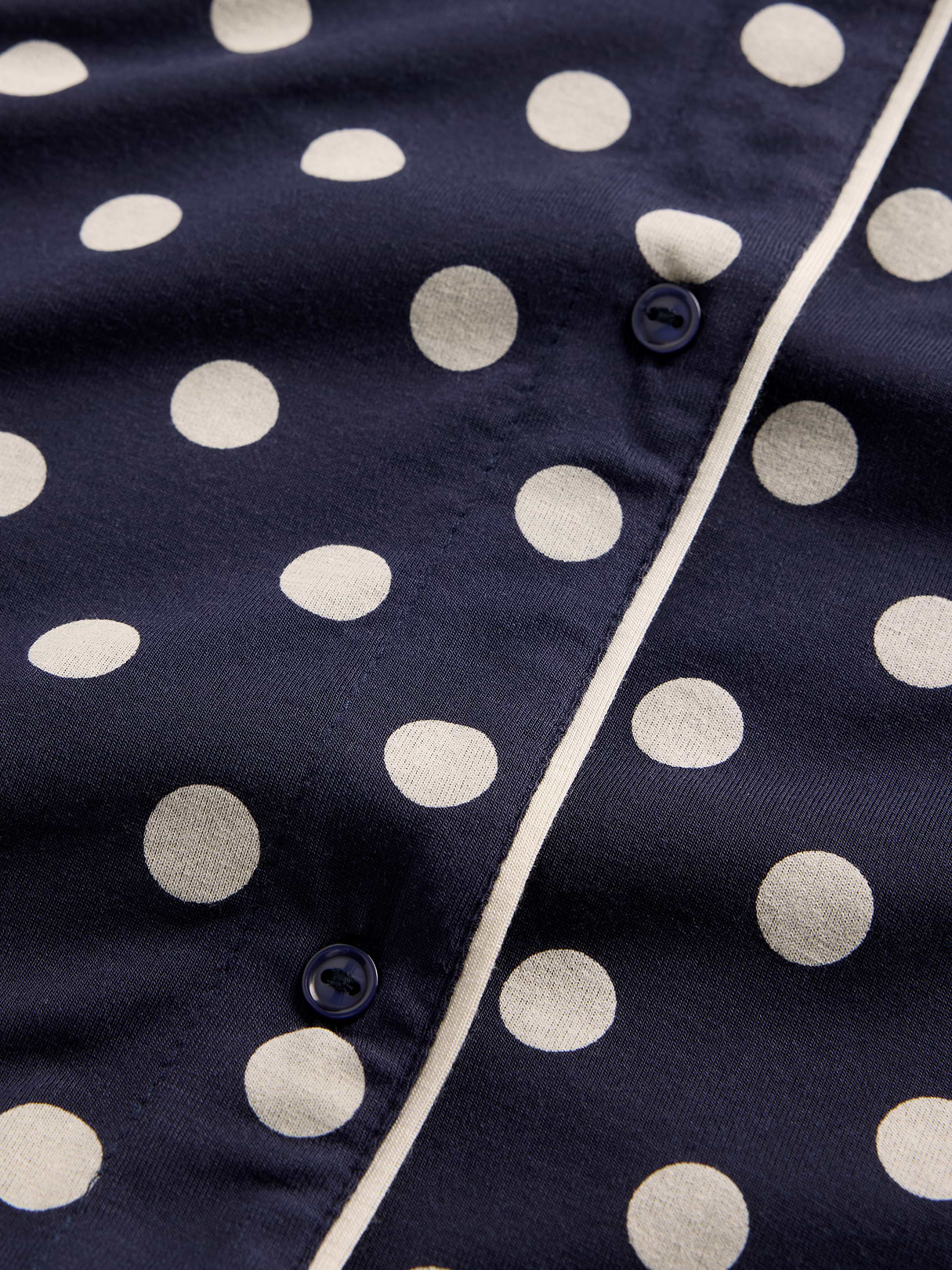 SoftMade Modal PJ Top - Navy blue & white polka dot