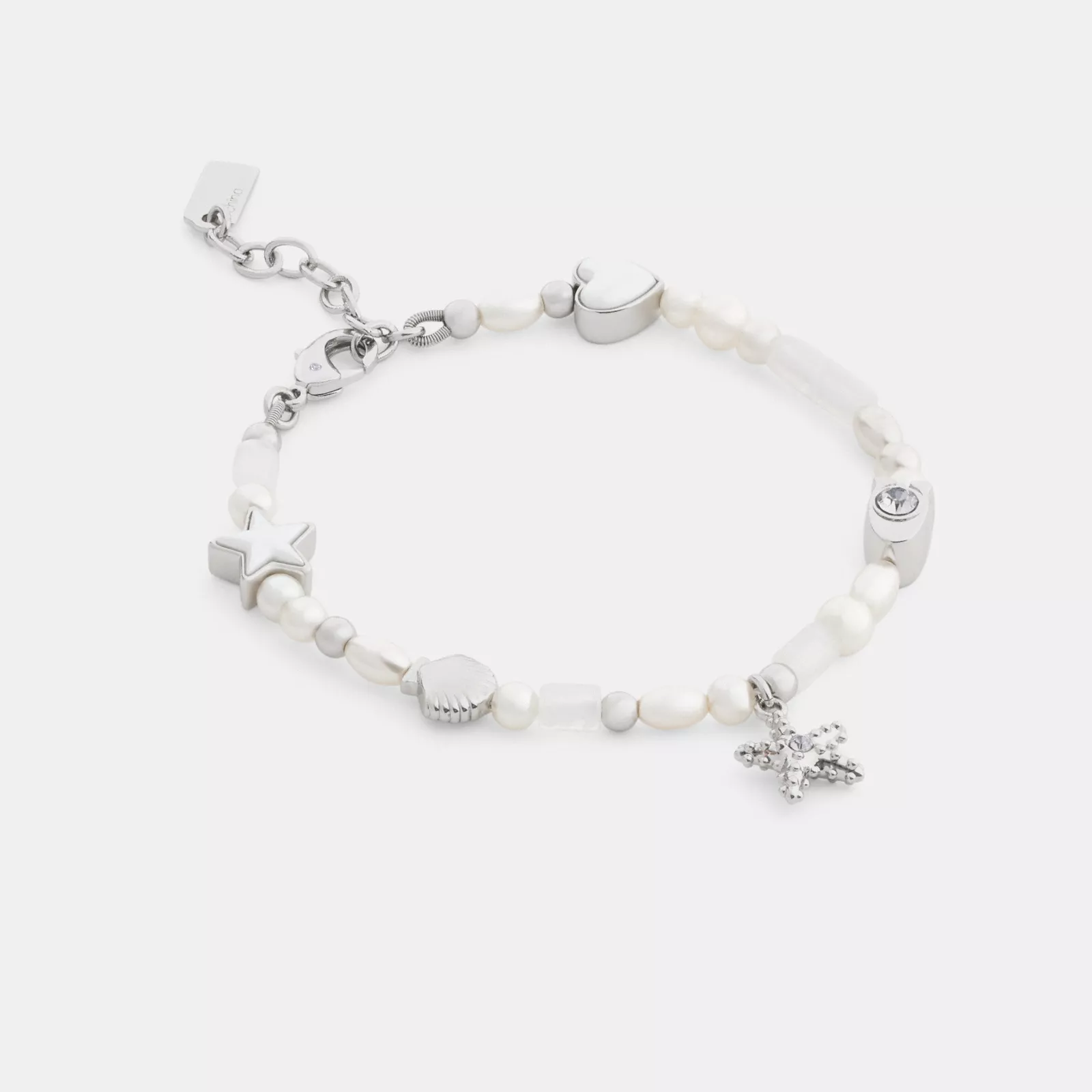 Pearls And Seashell Bracelet - Silver/Pearl