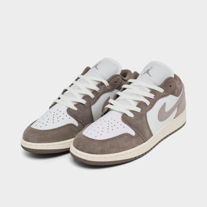 Big Kids' Air Jordan Retro 1 Low Casual Shoes - Olive Grey/Enigma Stone/Summit White/Pale Ivory - view 2