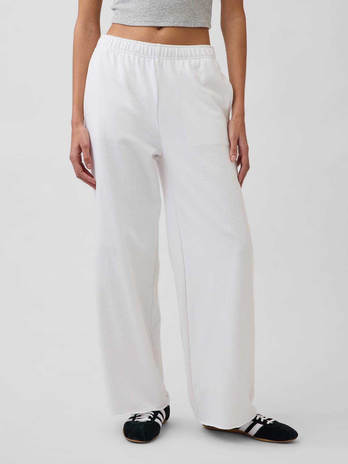 Mid Rise VintageSoft Terry Loose Sweatpants - Fresh white
