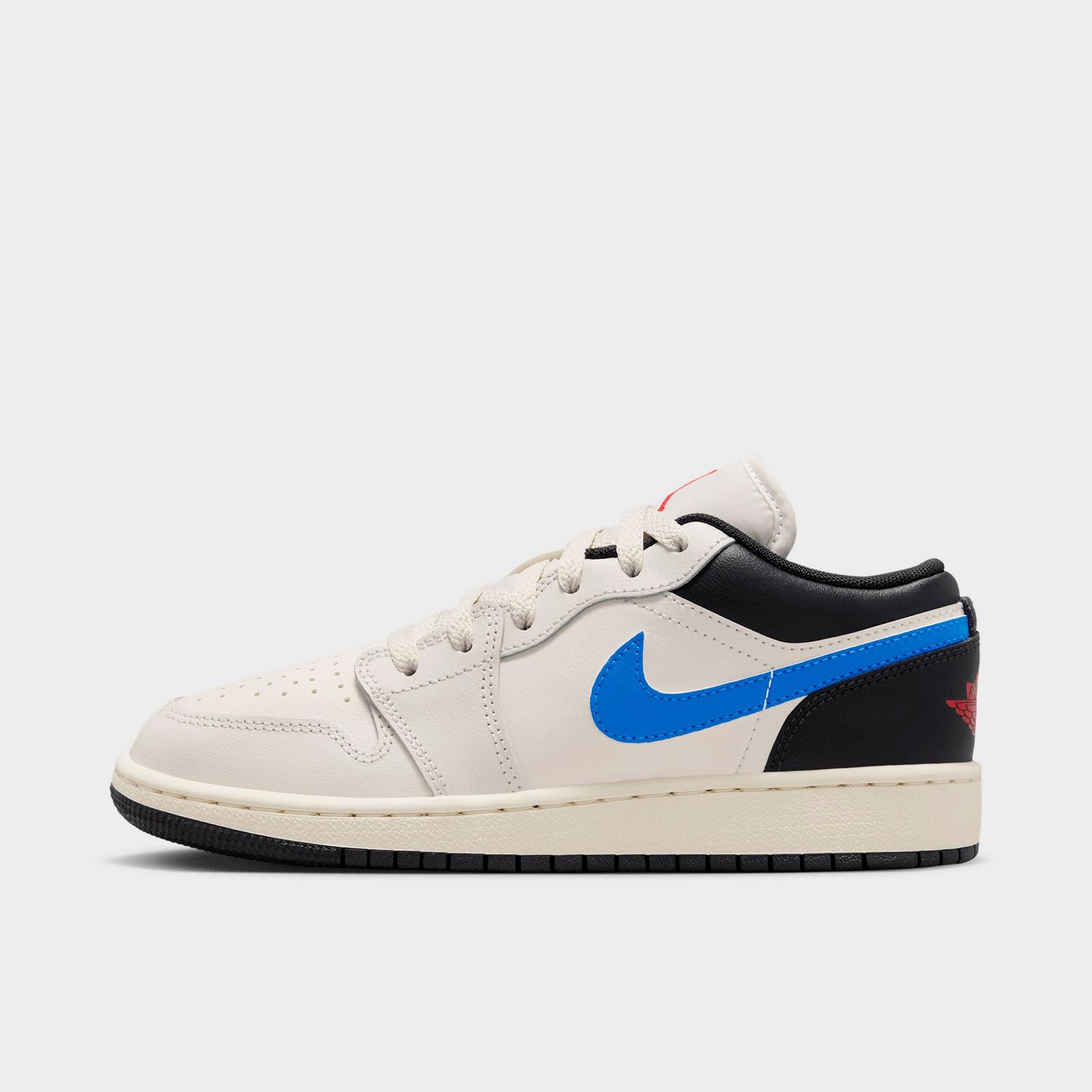 Big Kids' Air Jordan Retro 1 Low Casual Shoes - Phantom/Sail/Off Noir - view 1