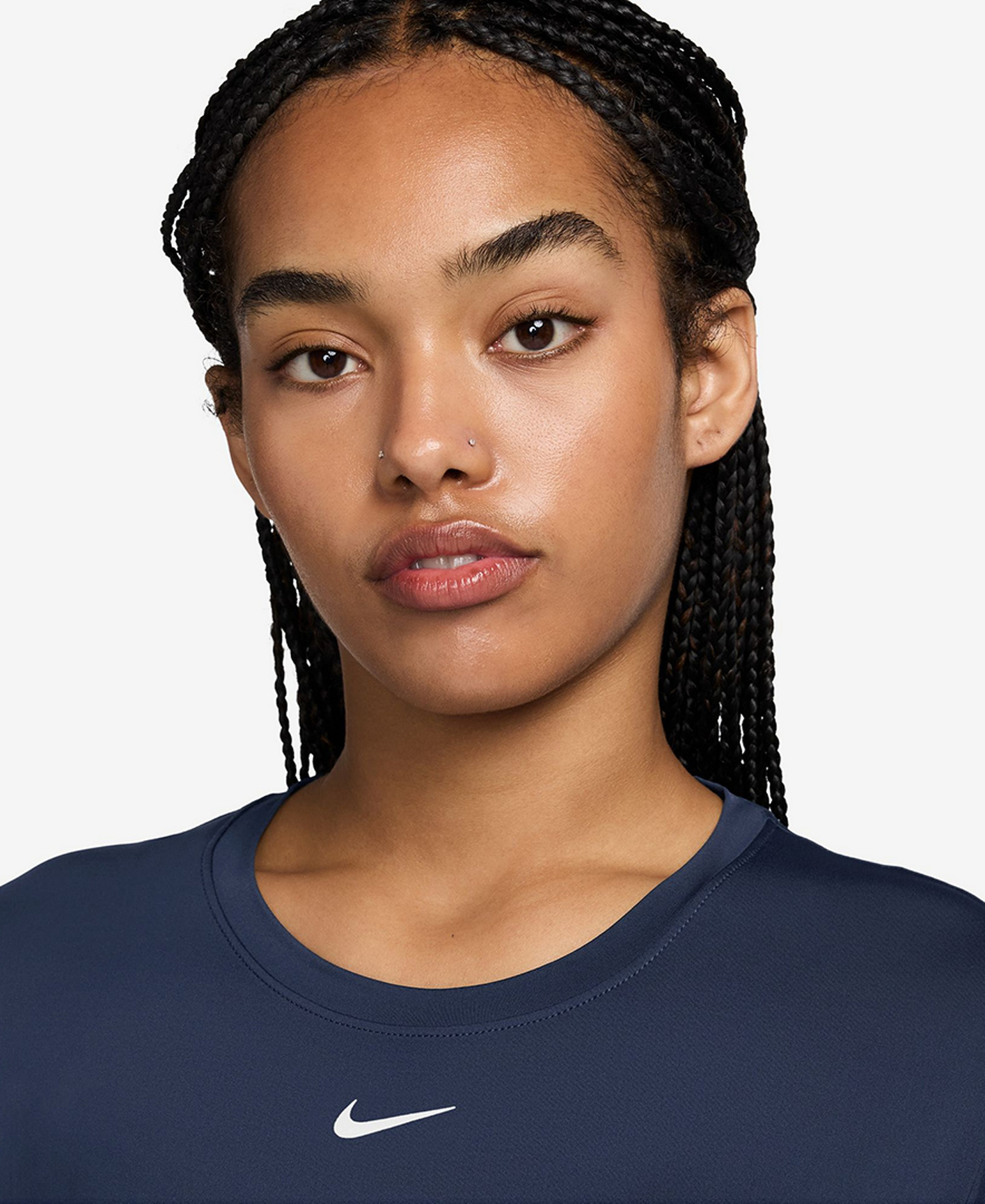 Nike Women's One Classic Dri-FIT Long-Sleeve Top - Midnight Navy/white