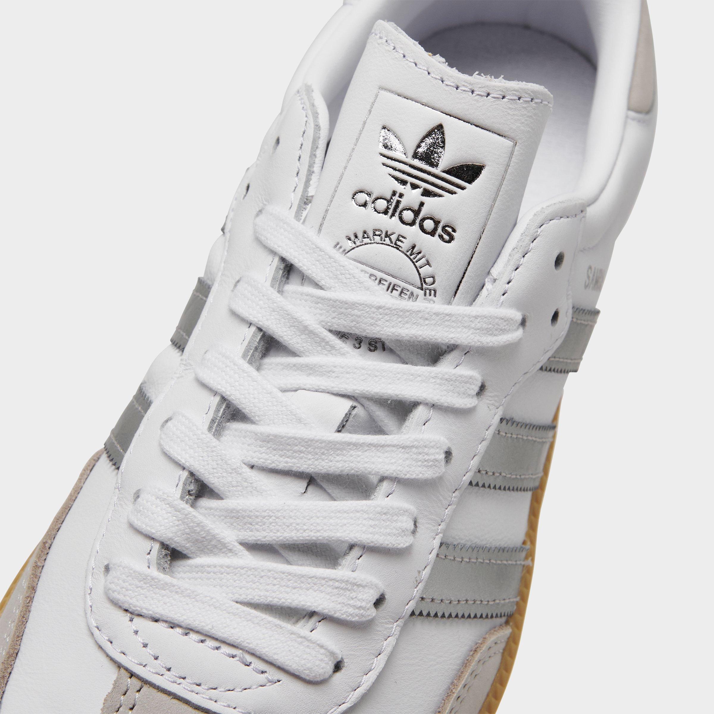 Women's adidas Originals Samba OG Casual Shoes - Part 6 - Cloud White/Silver Metallic/Grey One - Detail shot