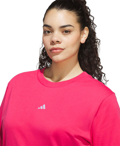 adidas Women's Short-Sleeve Cotton Crewneck Logo T-Shirt - Power Pink