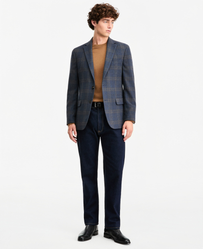 Tommy Hilfiger Men's Modern-Fit Patterned Sport Coat - Navy
