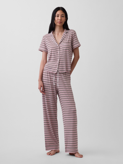 SoftMade Modal PJ Pants - Bold pink stripe