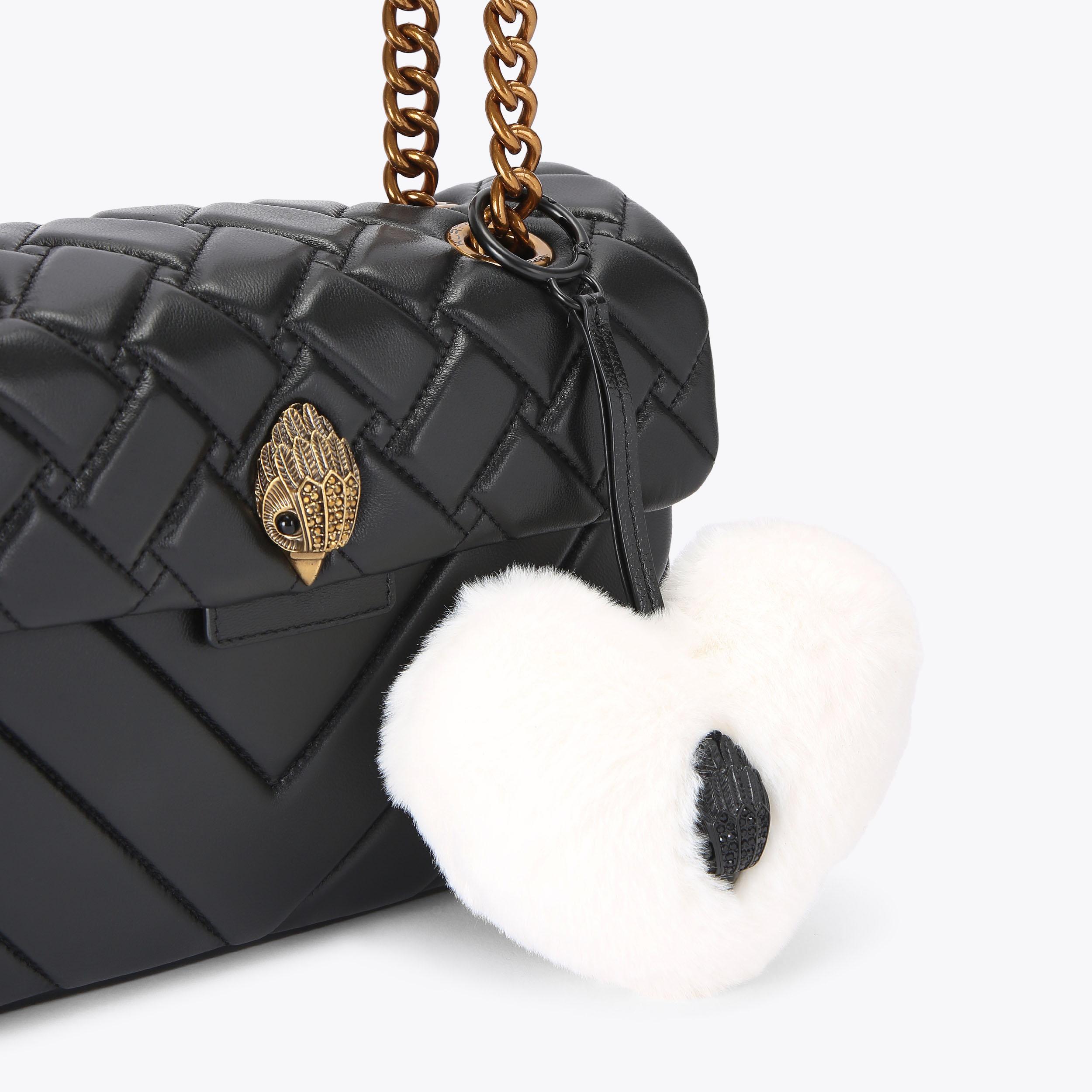 Kurt Geiger London Heart Faux Fur Charm - White - view 2