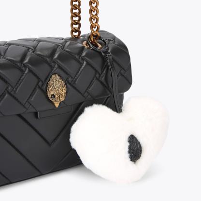 Kurt Geiger London Heart Faux Fur Charm - White - view 2