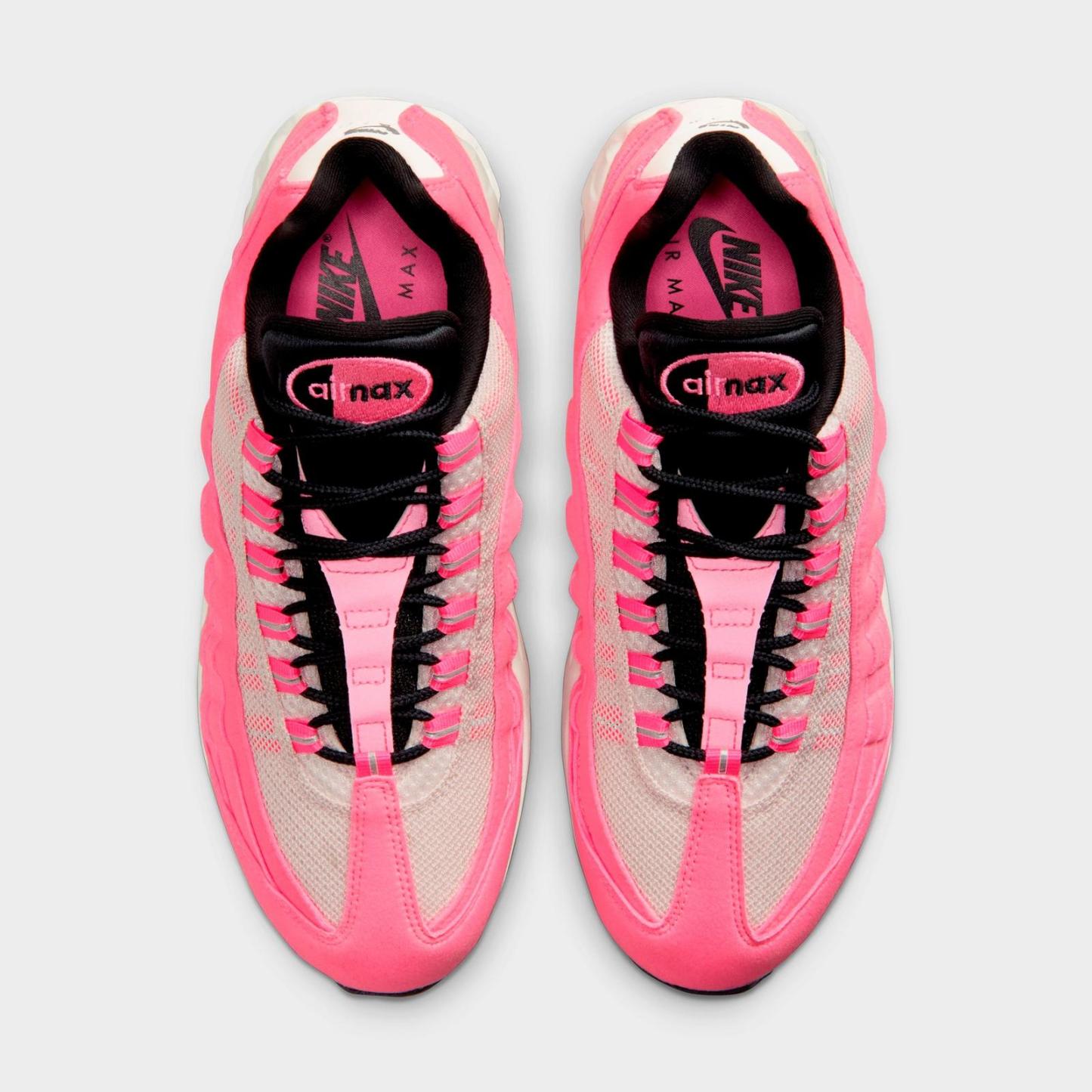 Women's Nike Air Max 95 Big Bubble Casual Shoes - Pink Glow/Off Noir/Pearl Pink/Metallic Silver