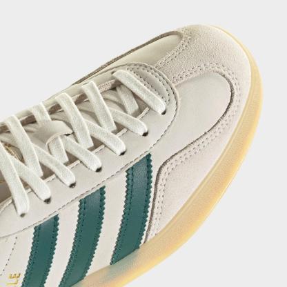 Men's adidas Originals Gazelle Indoor Casual Shoes - Cream White/Collegiate Green/Gum - view 3