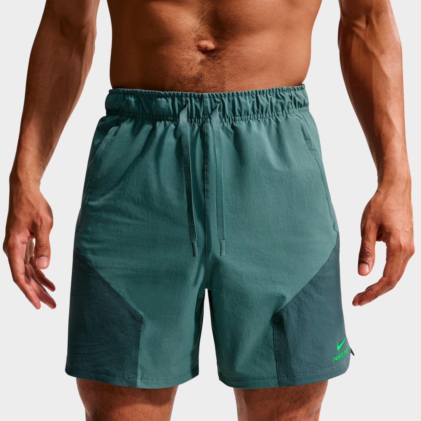 Men's Nithtke Pro Training Dri-FIT ADV 6" Shorts - Mineral Slate/Faded Spruce/Green Strike