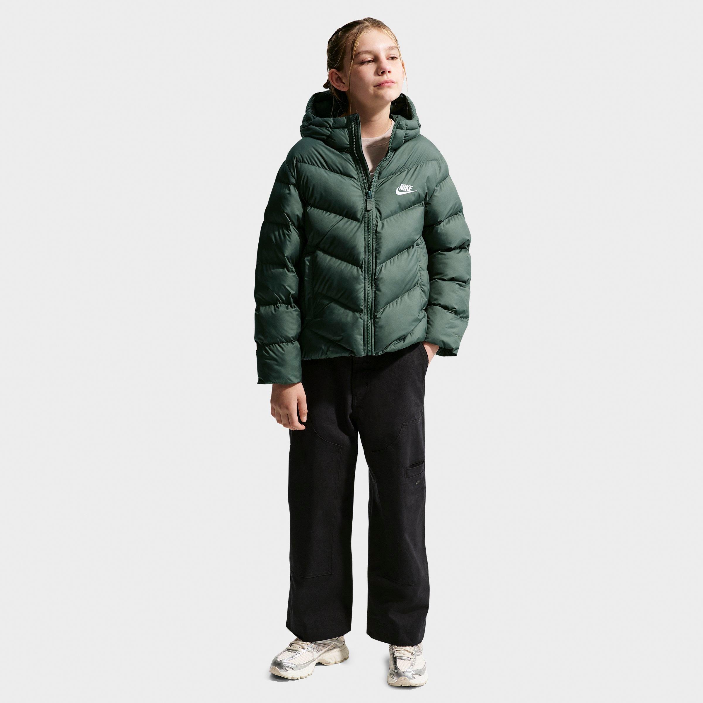 Big Kids' Nithtke Sportswear All Day Play Therma-FIT Loose-Fit Puffer Jacket - Camo Green/White