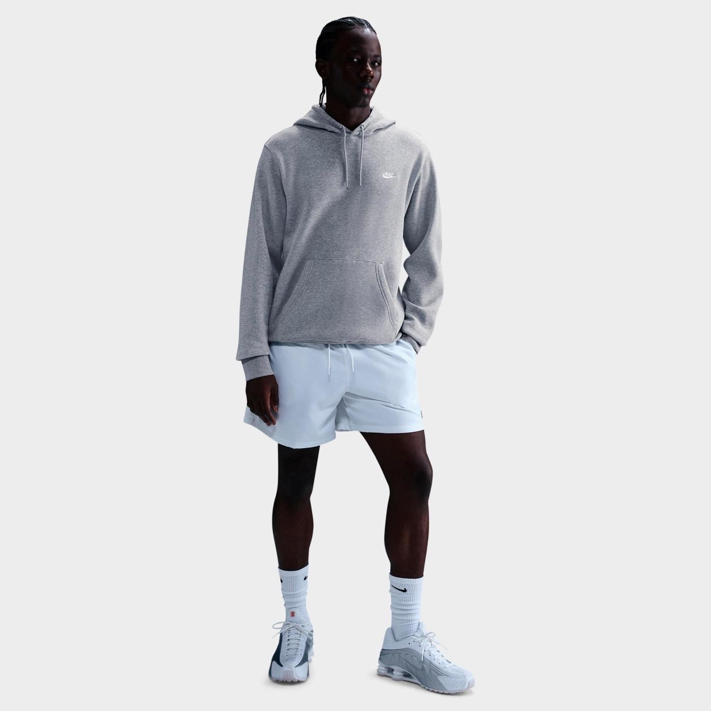 Men's Nithtke Club Fleece Premium Embroidered Pullover Hoodie - Part 1 - Dark Grey Heather/Light Smoke Grey/White