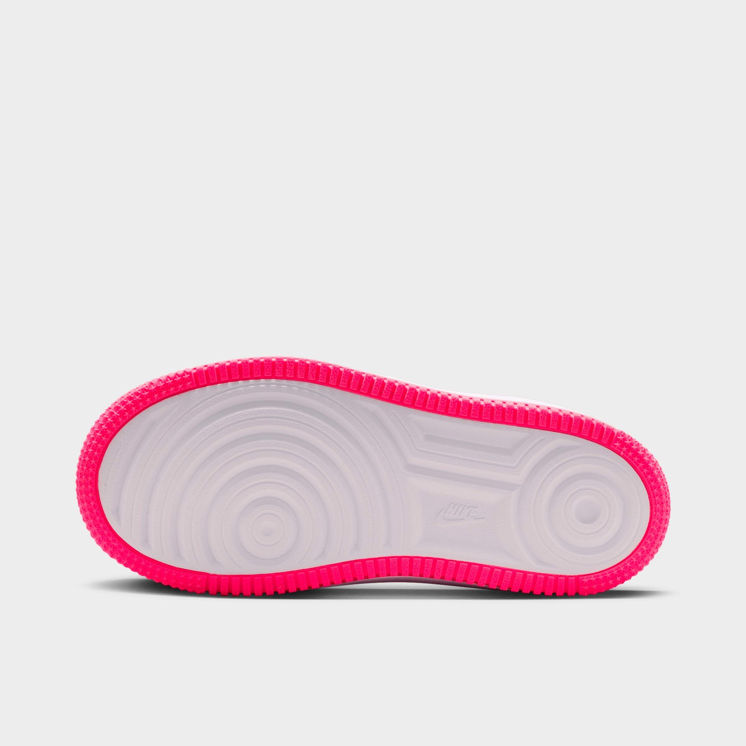 Little Kids' Nithtke Force 1 Low Casual Shoes - White/Hyper Pink/Dusty Cactus/Anthracite - Bottom view