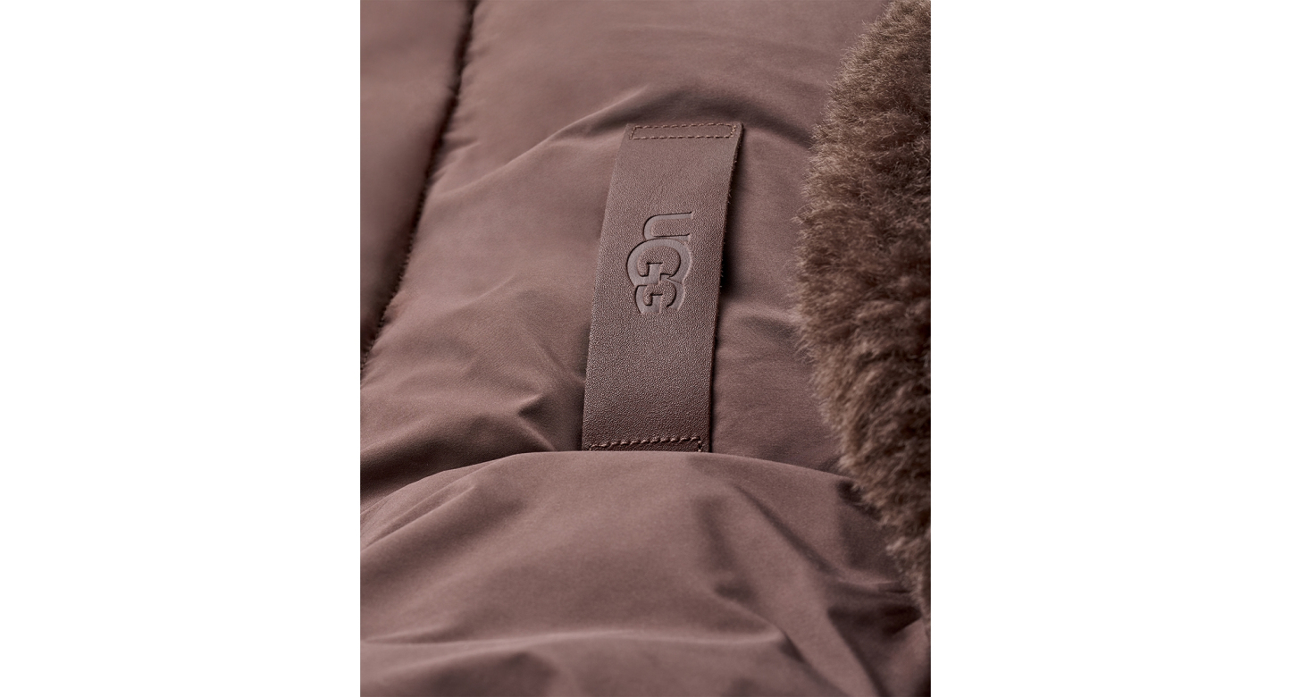 UGG Women's Wylda Oversized-Fit Shawl Collar Puffer Jacket - Burnt Cedar