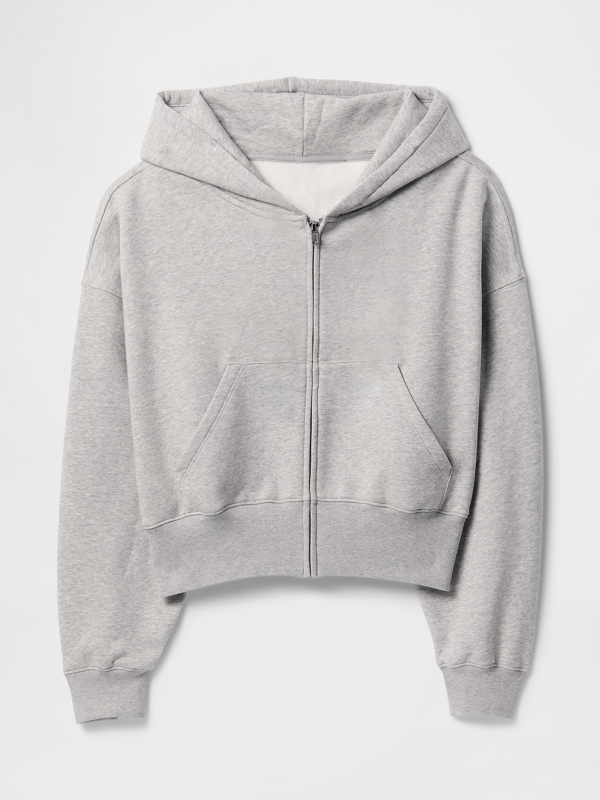 VintageSoft Wedge Zip Hoodie - Light heather grey