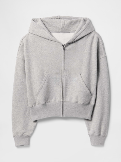 VintageSoft Wedge Zip Hoodie - Light heather grey
