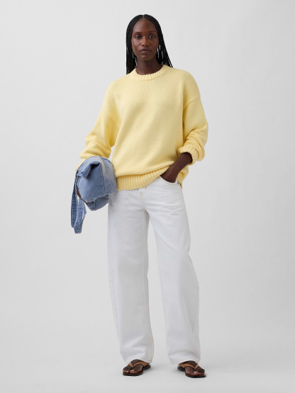 100% Cotton Oversized Sweater - Maize yellow