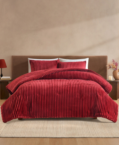 UGG® Avery Ribbed 2-Piece Comforter Set, Twin/Twin XL - Coffee Berry