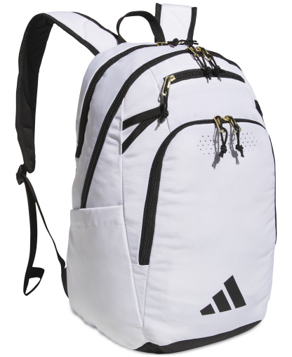 adidas Men's Multiple Zippered Pockets Backpack Messenger - White
