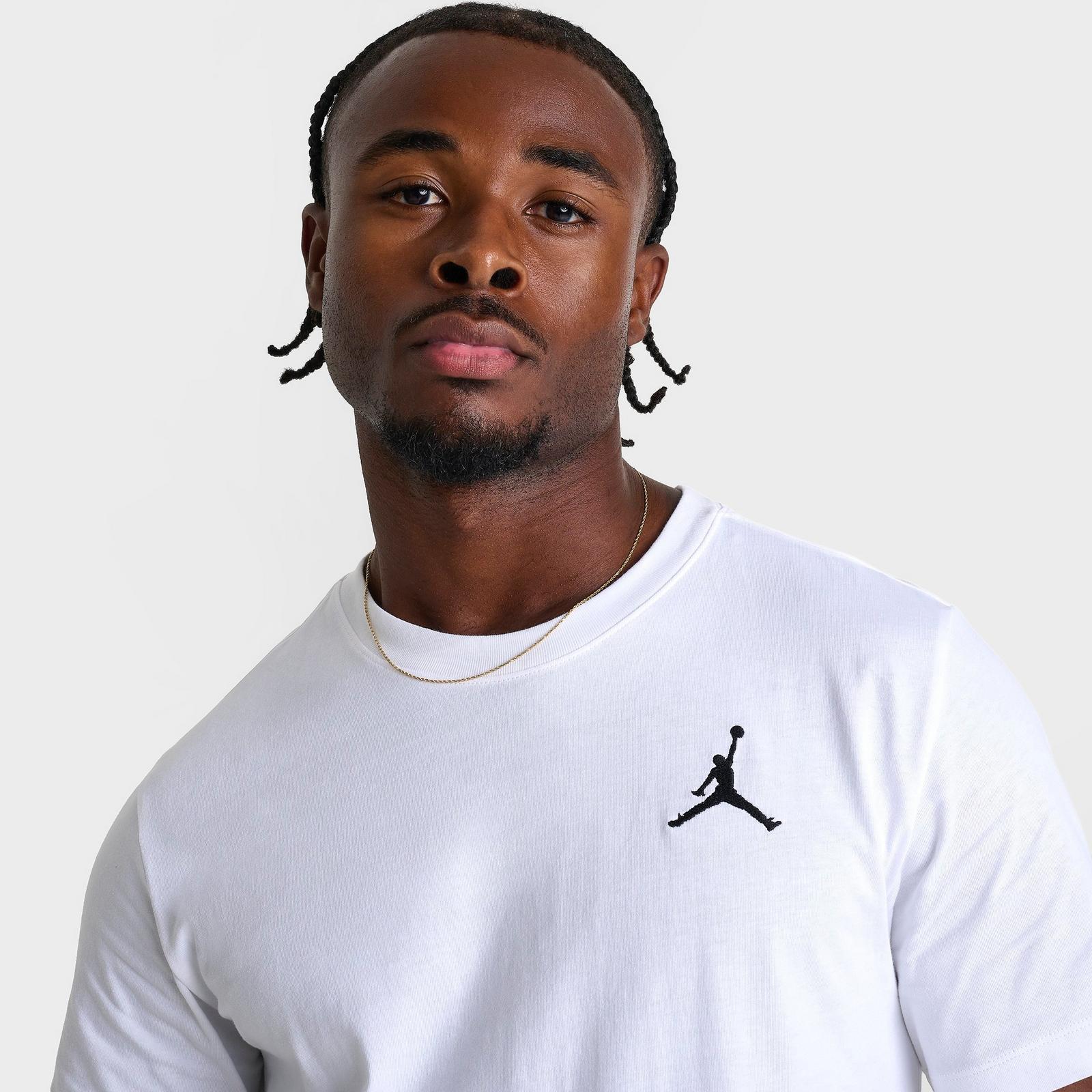 Men's Jordan Jumpman Embroidered Logo T-Shirt - White/Black - view 5