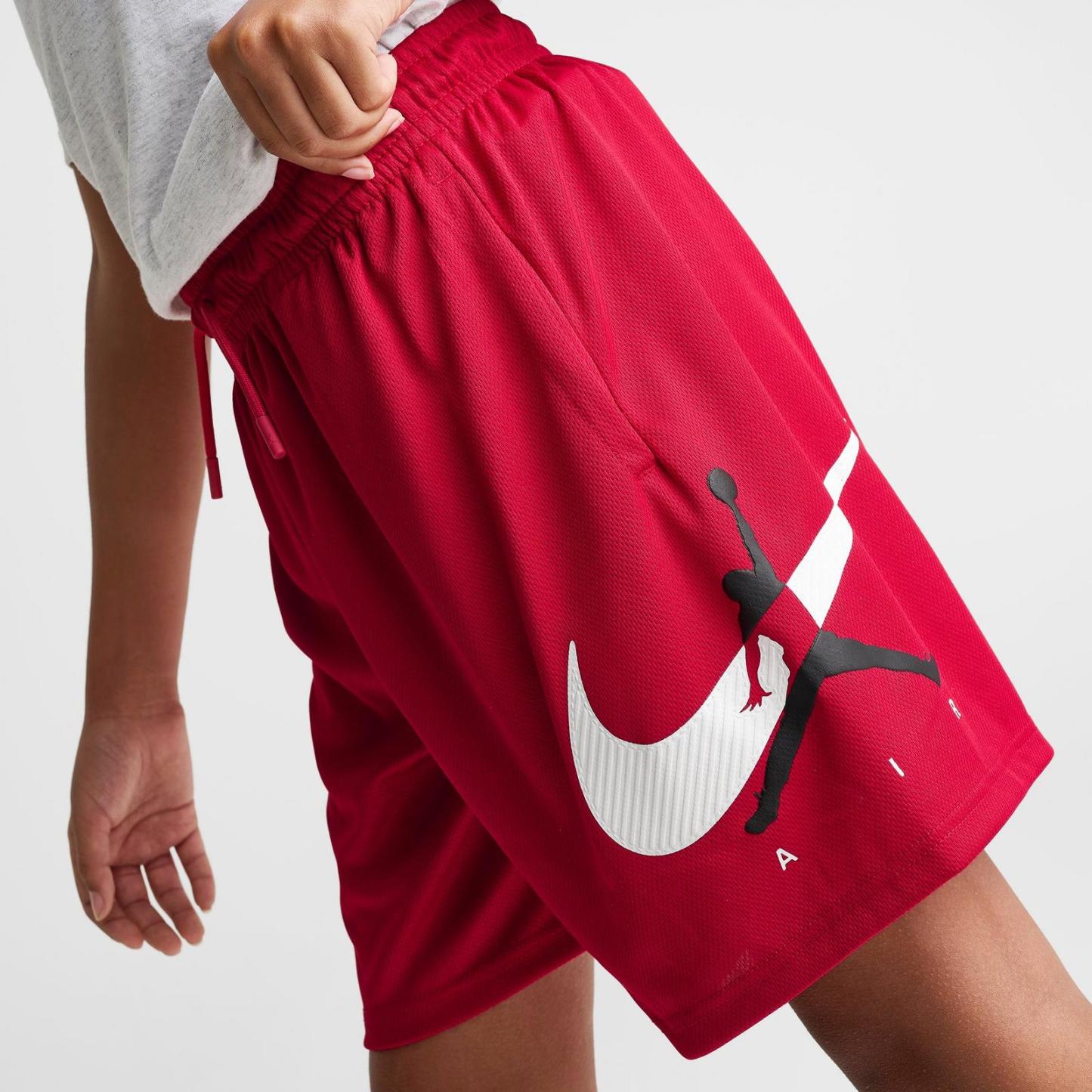 Big Kids' Jordan Jumpman Swoosh Mesh Shorts - Gym Red - view 5