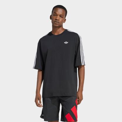 Men's adidas Originals adicolor 3-Stripes Oversized T-Shirt - Black