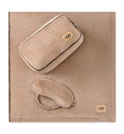 UGG® Raegan 3-Piece Throw, Eye Mask and Case Gift Set - Chestnut