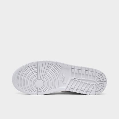 Men's Air Jordan Retro 1 Mid SE Casual Shoes - White/White/White/Field Silver - view 6