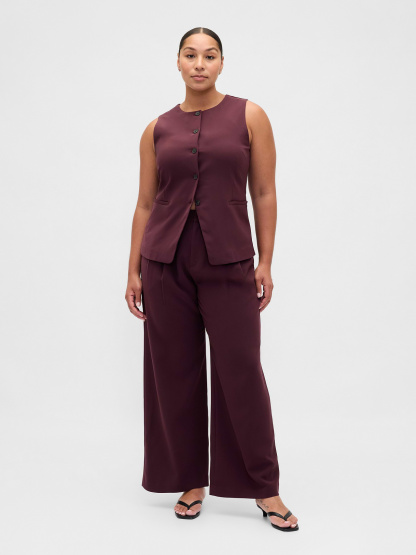 365 High Rise Pleated Trousers - Bordeaux purple