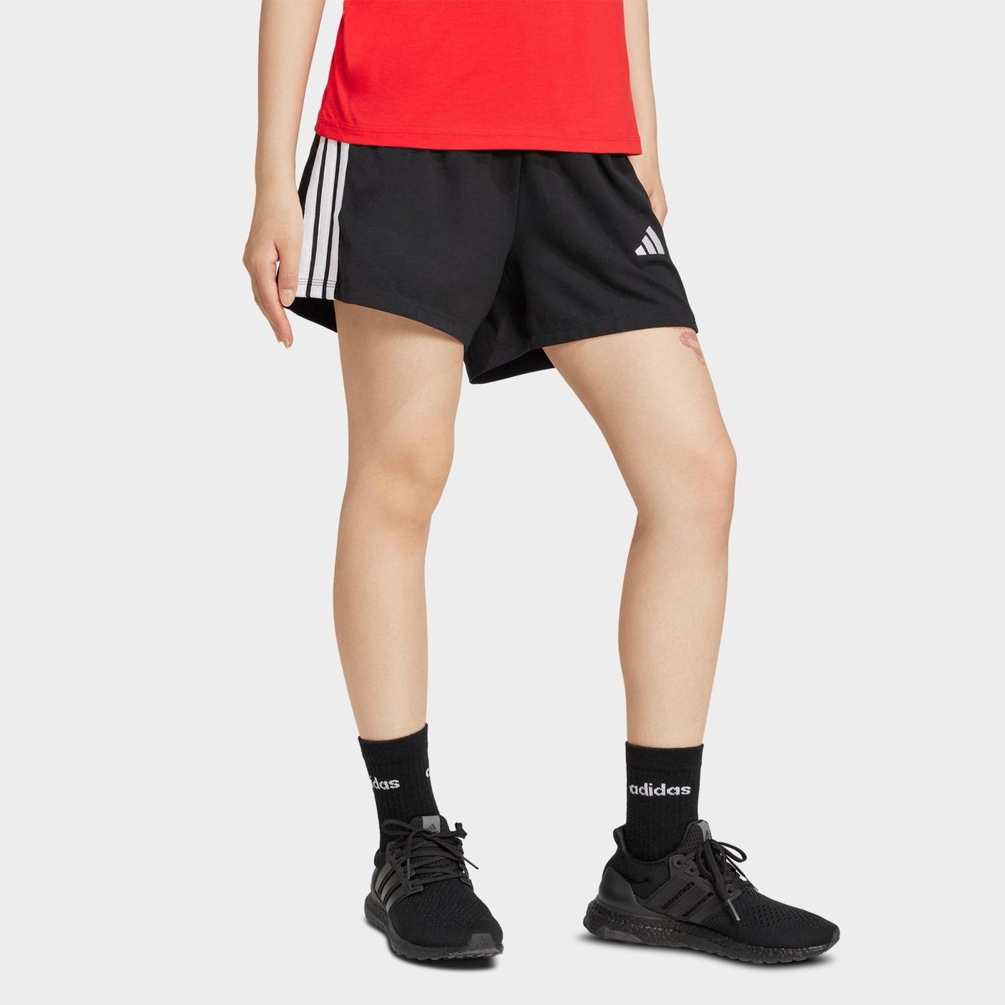 Women's adidas Originals Essentials 3-Stripes Cotton Shorts - Black/White