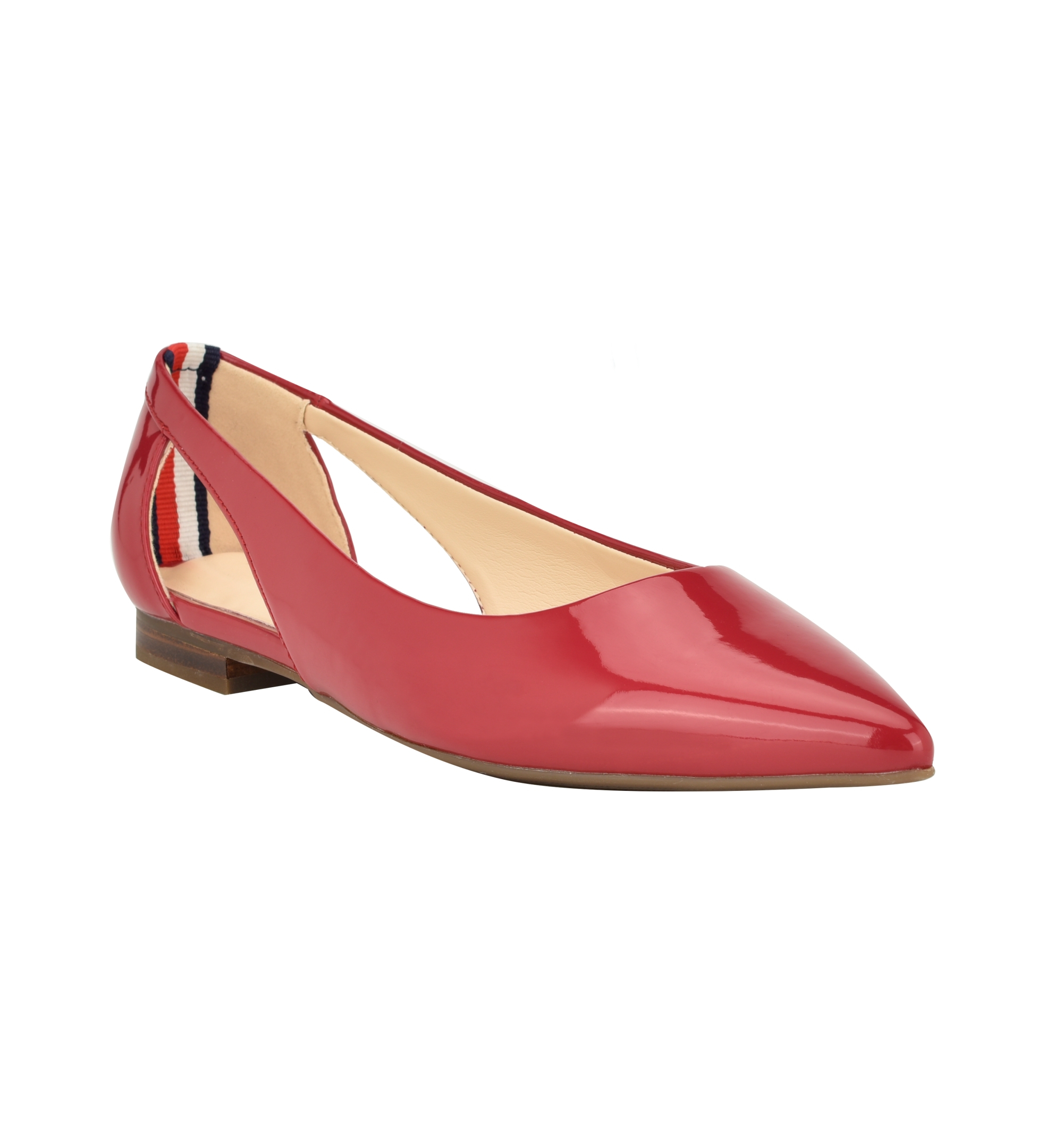 Tommy Hilfiger Women's Velahi Cutout Pointy Toe Flats - Red Patent