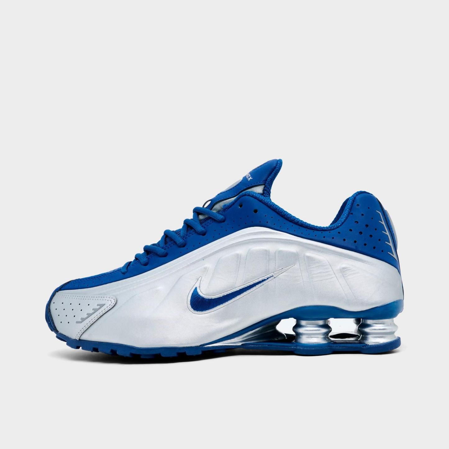Men's Nike Shox R4 Casual Shoes - Court Blue/White/Metallic Silver