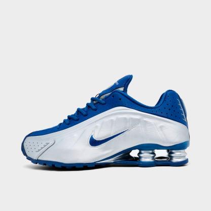 Men's Nike Shox R4 Casual Shoes - Court Blue/White/Metallic Silver