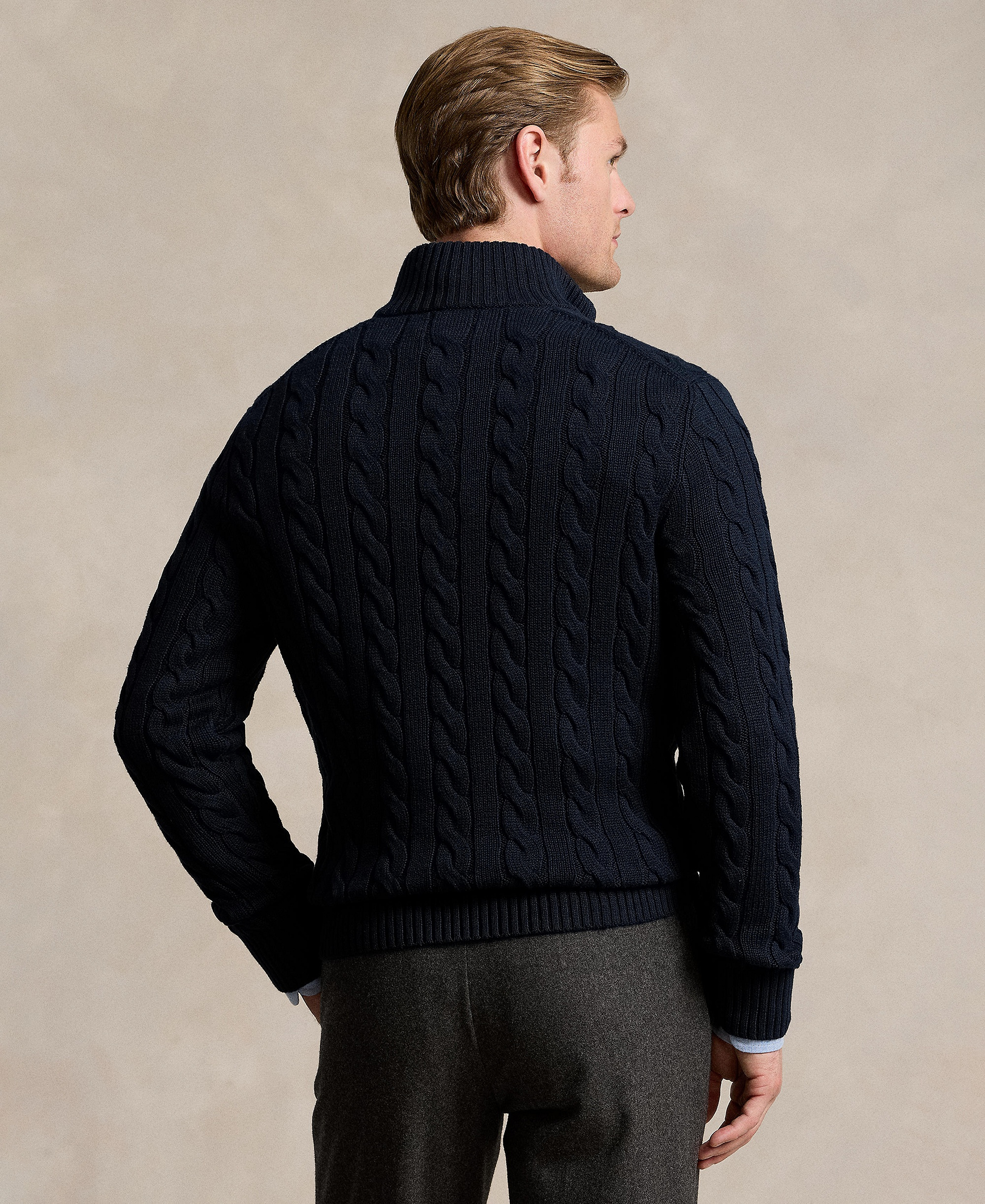 Polo Ralph Lauren Men's Cable-Knit Cotton Sweater - Hunter Navy
