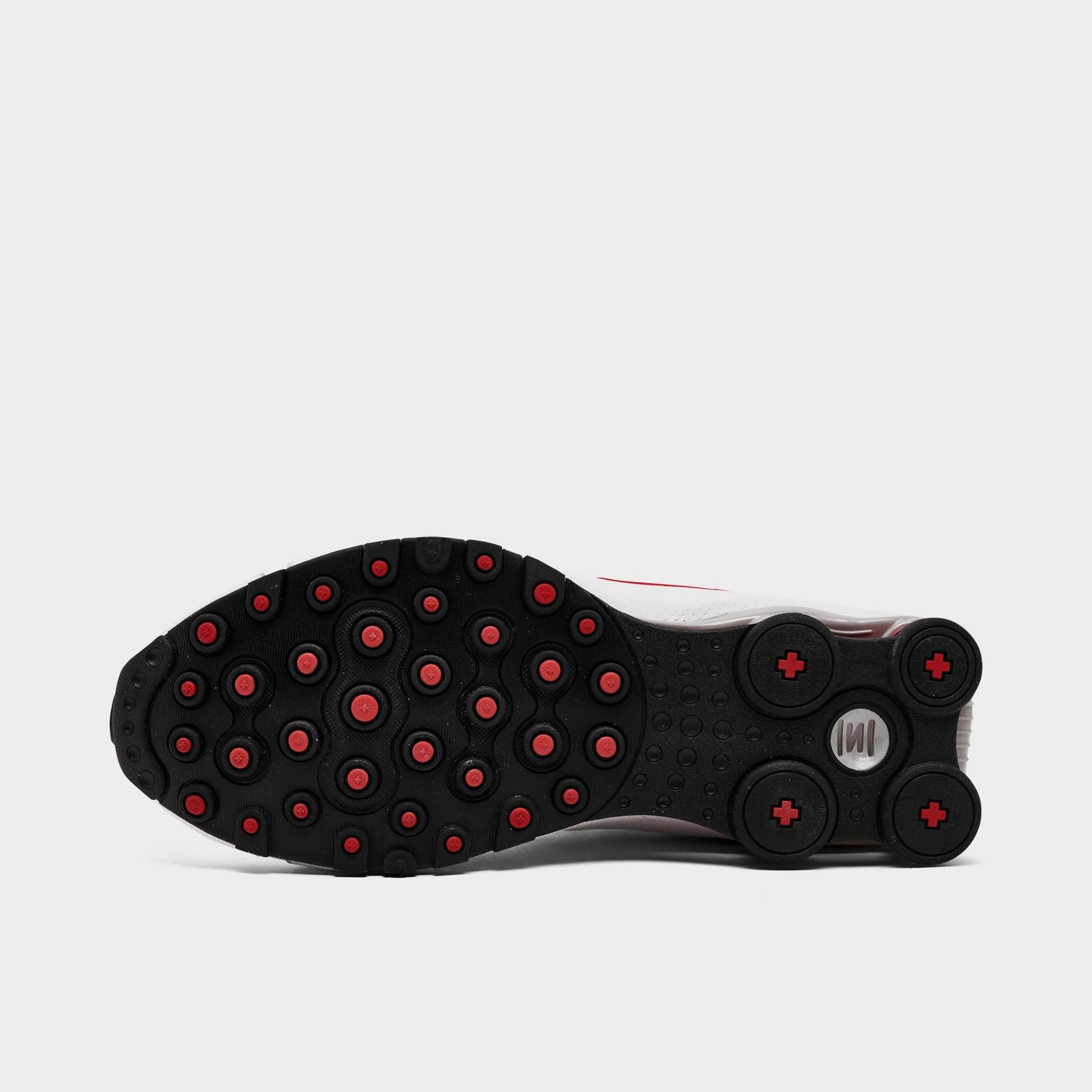 Men's Nike Shox NZ Casual Shoes - White/Sport Red/Cool Grey/Metallic Silver